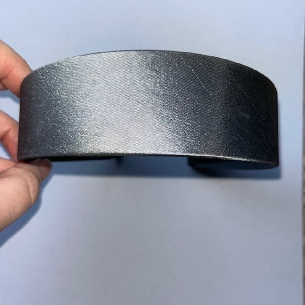 Charcoal gray satin fabric headband